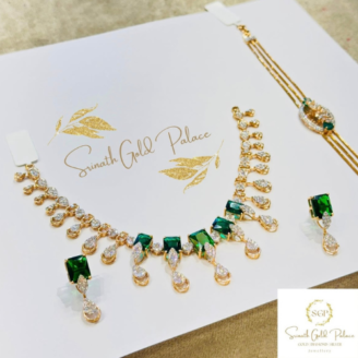 Sriya Emerald Diamond Necklace Set